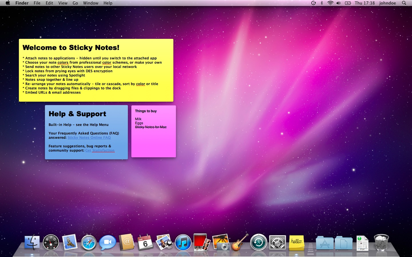 add a sticky note to desktop mac